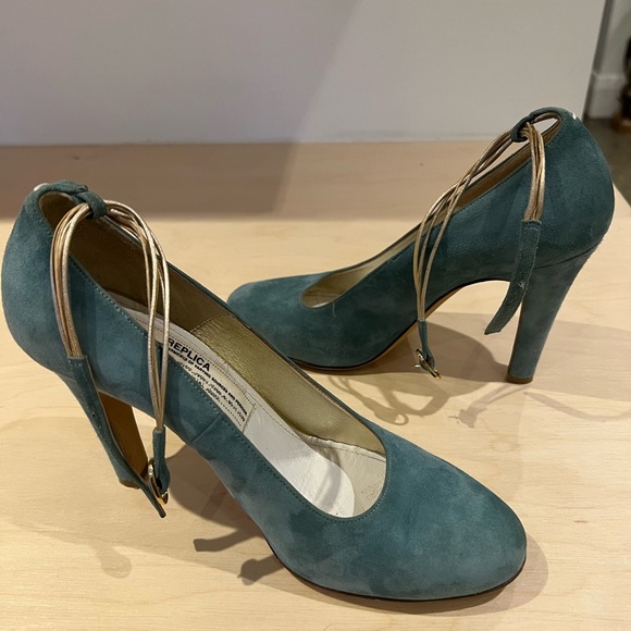 Maison Martin Margiela Paris - suede heels with ankle strap. Size 38 (euro). - Picture 1 of 5